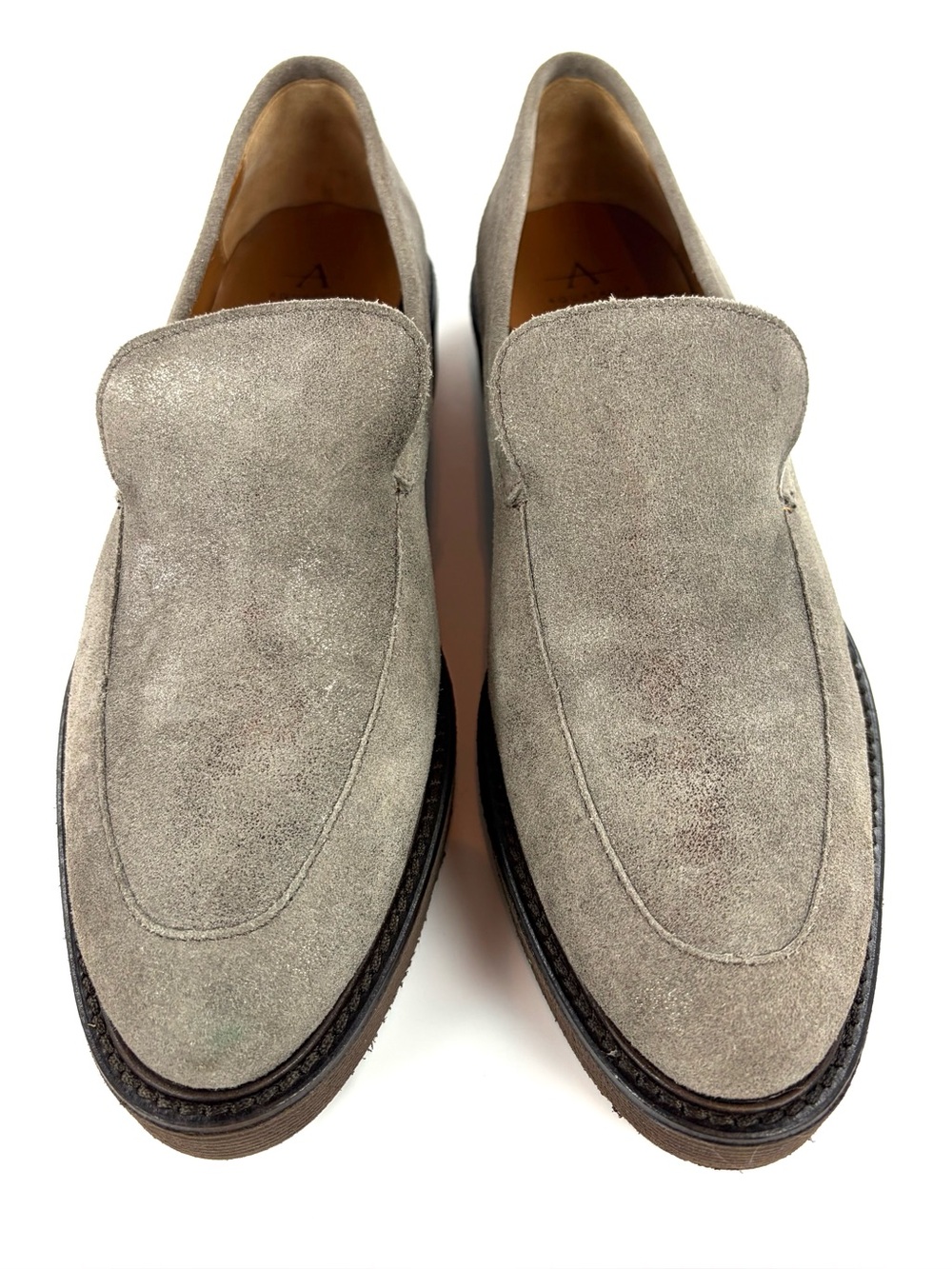 Aquatalia Kelsey Metallic Suede Weatherproof Platform Loafers 9